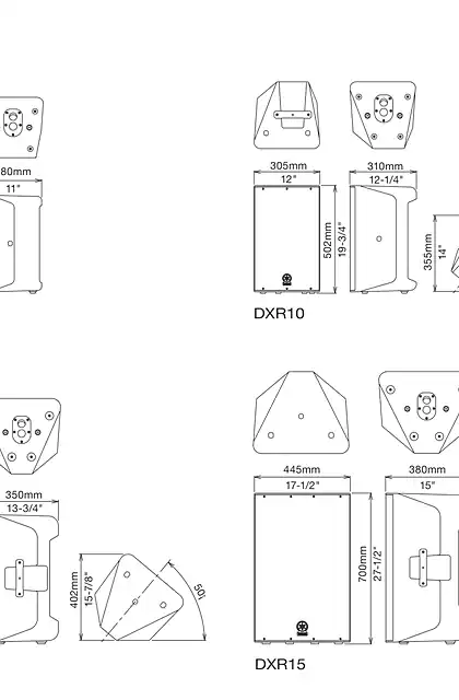 yamaha雅马哈DXR Series Dimensions